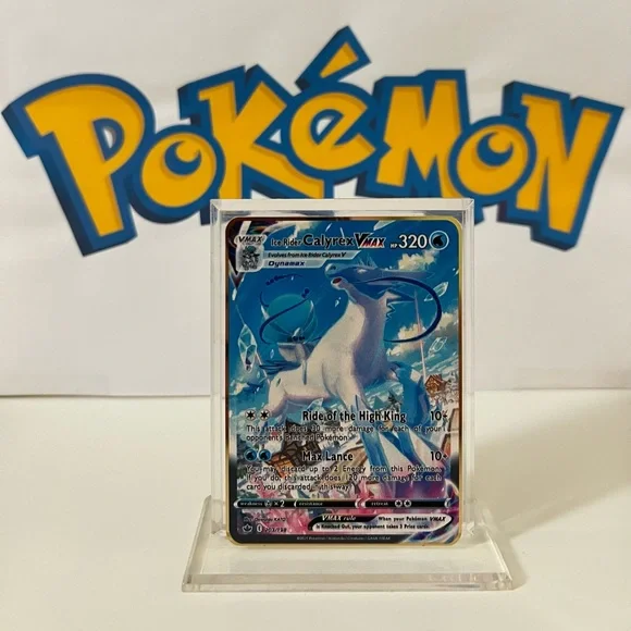 Pokemon | Other | Pokmon Ice Rider Calyrex Vmax 2398 Chilling Reign Metal Gold  Card Fan Art | Poshmark